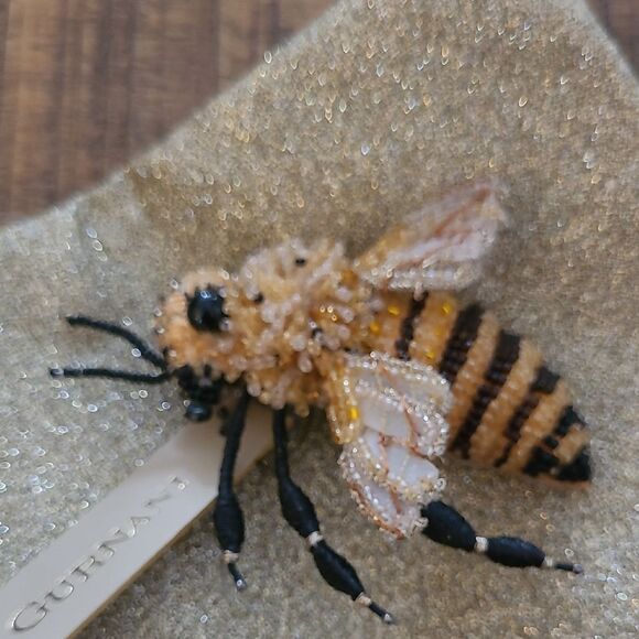 Deepa Gurnani Honeybee Brooch In Yellow - NWT - Jewelry Pouch Included - Picture 2 of 5